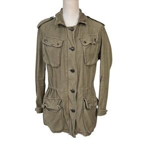 Free People Not Your Brother's Surplus Utility Jacket Olive Green Size Small